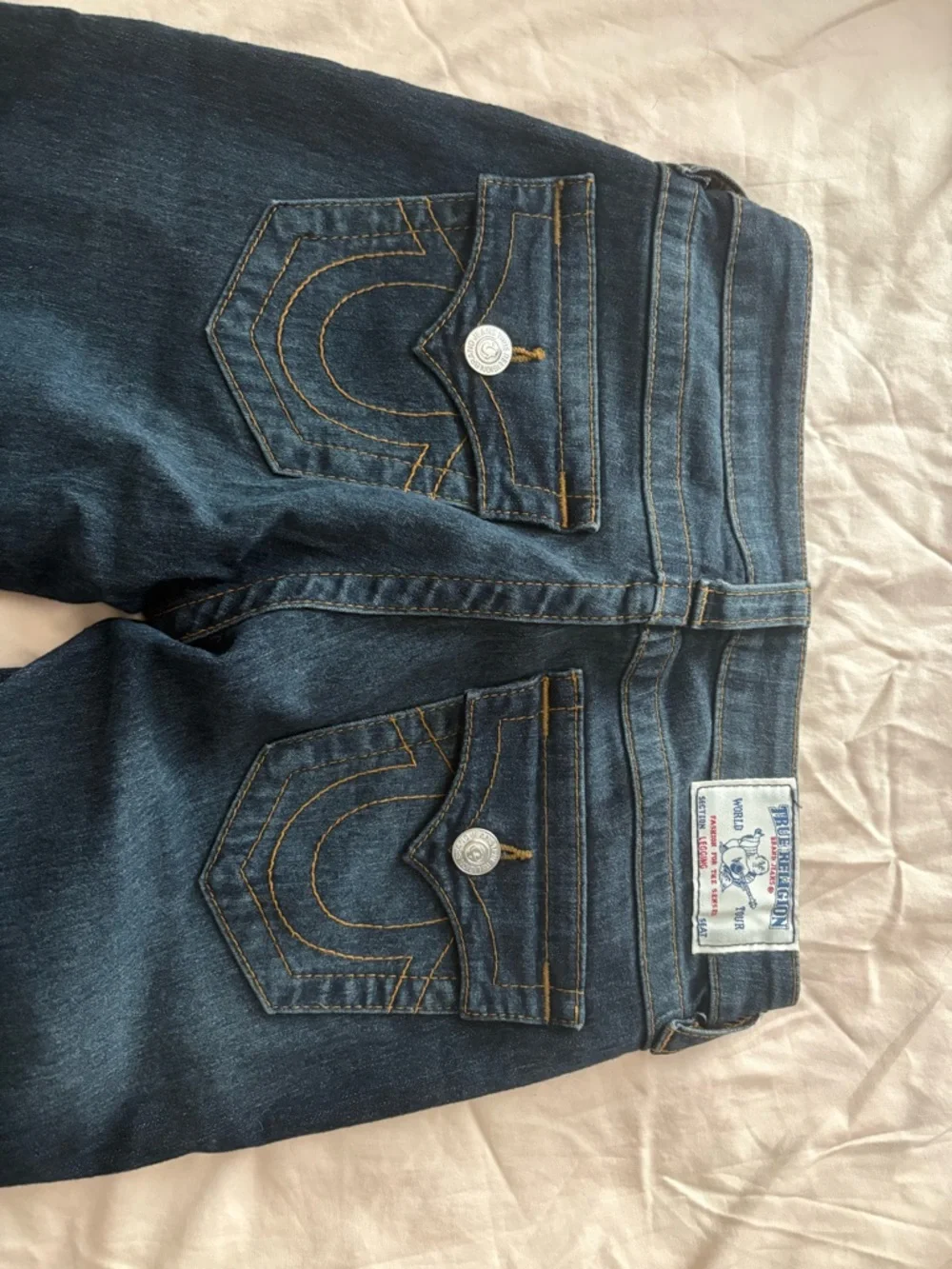 True Religion Slim Straight Dark Blue Women’s Jeans Sz 27 - Picture 2 of 6